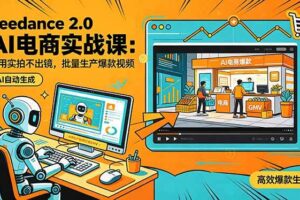 (18433期)Seedance 2.0 AI电商实战课:不用实拍不出镜,批量生产爆款视频打爆GMV