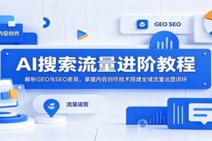 AI搜索流量进阶教程:解析GEO与SEO差异,掌握内容创作技术搭建全域流量运营闭环